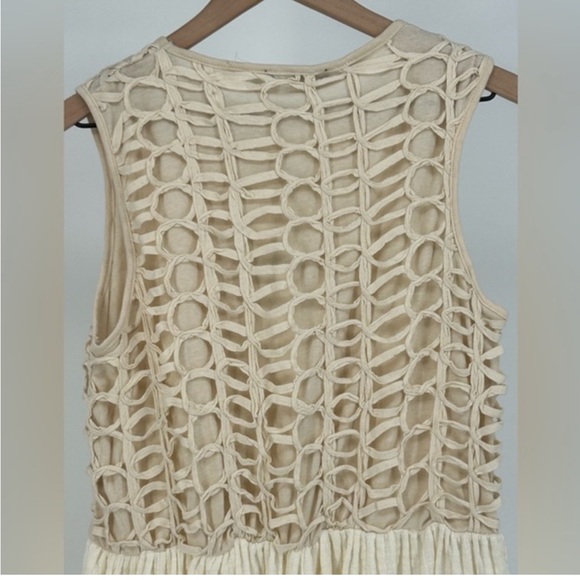 Zara cream ivory off white crochet midi dress - Picture 7 of 8